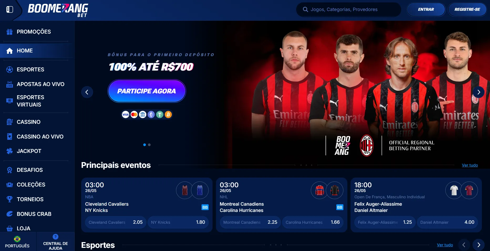 Melhores cassinos online Boomerang Bet